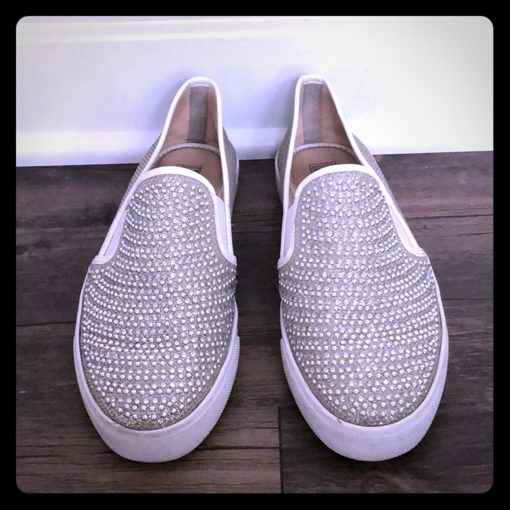Sparkly slip on shoes worn once